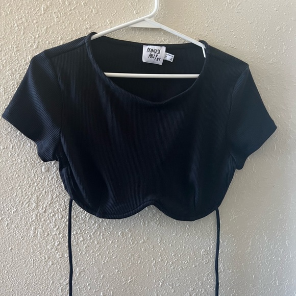 Black Princess Polly Tie Around Top - Picture 3 of 3